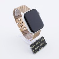 Bandmeister® Armband Milanaise Glieder Klapp-Verschluss gold für Apple Watch 42/44/45mm