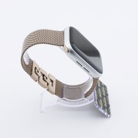 Bandmeister® Armband Milanaise Glieder Klapp-Verschluss vintage gold für Apple Watch 42/44/45mm
