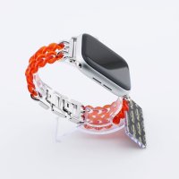 Bandmeister® Armband Kunstharz Glieder Candy orange für Apple Watch 38/40/41mm