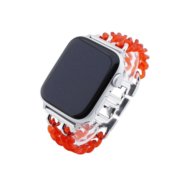 Bandmeister® Armband Kunstharz Glieder Candy orange für Apple Watch 42/44/45mm