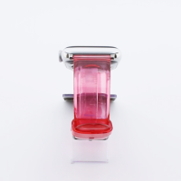 Bandmeister® Armband Silikon transparent pink für Apple Watch 42/44/45mm