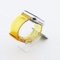 Bandmeister® Armband Silikon transparent orange für Apple Watch 42/44/45mm