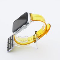 Bandmeister® Armband Silikon transparent orange für Apple Watch 42/44/45mm