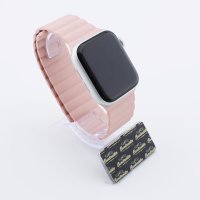 Bandmeister® Armband Silikon Magnetverschluss Welle pink für Apple Watch 38/40/41mm M