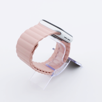 Bandmeister® Armband Silikon Magnetverschluss Welle pink für Apple Watch 42/44/45mm L