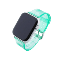 Bandmeister® Armband Silikon transparent light green für Apple Watch 42/44/45mm
