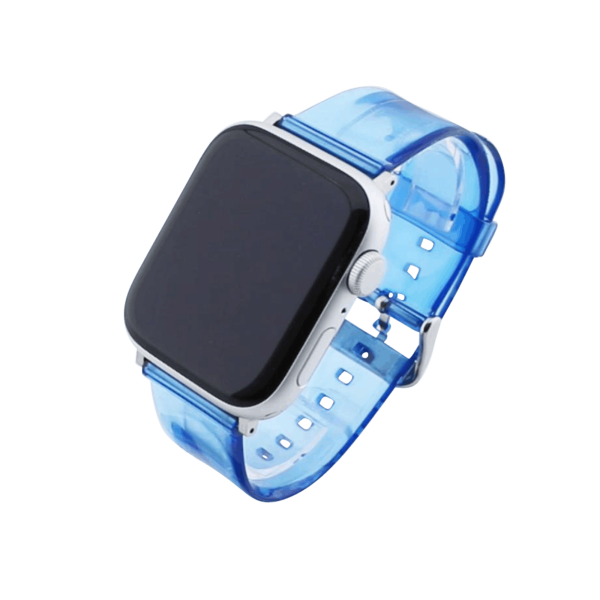 Bandmeister® Armband Silikon transparent blue für Apple Watch 42/44/45mm