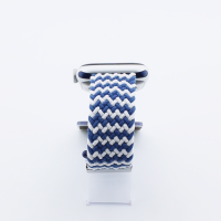 Bandmeister® Armband Nylongewebe geflochten Klappverschluss blue-white W für Apple Watch 38/40/41mm