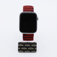 Bandmeister® Armband Nylongewebe geflochten Klappverschluss black-red W für Apple Watch 38/40/41mm
