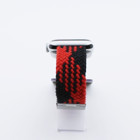 Bandmeister® Armband Nylongewebe geflochten Klappverschluss black-red Z für Apple Watch 38/40/41mm