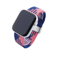 Bandmeister® Armband Nylongewebe geflochten Klappverschluss blue-pink Z für Apple Watch 38/40/41mm