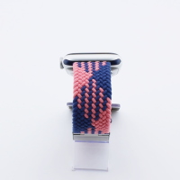 Bandmeister® Armband Nylongewebe geflochten Klappverschluss blue-pink Z für Apple Watch 38/40/41mm