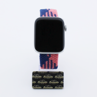 Bandmeister® Armband Nylongewebe geflochten Klappverschluss blue-pink Z für Apple Watch 42/44/45mm