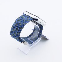 Bandmeister® Armband Nylongewebe geflochten Klappverschluss blue-green W für Apple Watch 42/44/45mm