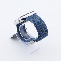 Bandmeister® Armband Nylongewebe geflochten Klappverschluss blue-green W für Apple Watch 42/44/45mm
