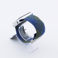 Bandmeister® Armband Nylongewebe geflochten Klappverschluss blue-green Z für Apple Watch 42/44/45mm