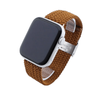 Bandmeister® Armband Nylongewebe geflochten Klappverschluss brown für Apple Watch 38/40/41mm