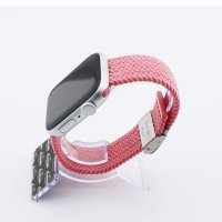 Bandmeister® Armband Nylongewebe geflochten Klappverschluss pink für Apple Watch 42/44/45mm