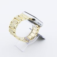 Bandmeister® Armband Edelstahl in Diamant Optik gold für Apple Watch 42/44/45mm
