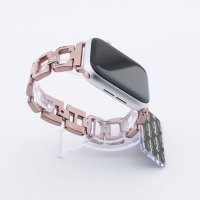 Bandmeister® Armband Edelstahl in Diamant Optik Crystal rose pink für Apple Watch 38/40/41mm