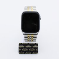 Bandmeister® Armband 7-Segment Edelstahl silver/gold für Apple Watch 42/44/45mm