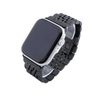 Bandmeister® Armband 7-Segment Edelstahl black für Apple Watch 42/44/45mm