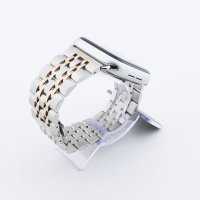 Bandmeister® Armband 7-Segment Edelstahl silver/rose gold für Apple Watch 42/44/45mm