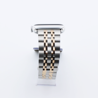 Bandmeister® Armband 7-Segment Edelstahl silver/rose gold für Apple Watch 42/44/45mm