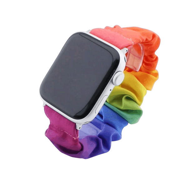 Bandmeister® Armband Scrunchy-Stretch rainbow für Apple Watch