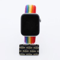 Bandmeister® Armband Flausch Klemm-/Rasterverschluss rainbow für Apple Watch 42/44/45mm