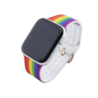Bandmeister® Armband Silikon Dornverschluss rainbow für Apple Watch 42/44/45mm