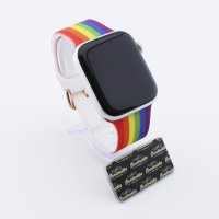 Bandmeister® Armband Silikon Dornverschluss rainbow für Apple Watch 42/44/45mm