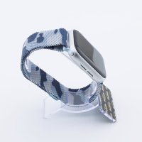 Bandmeister® Armband Milanaise Magnetverschluss camouflage blue für Apple Watch 38/40/41mm