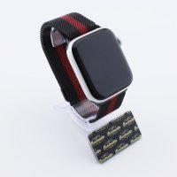Bandmeister® Armband Milanaise Magnetverschluss black-red für Apple Watch 38/40/41mm