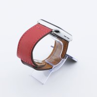 Bandmeister® Armband Echtleder mit Schlaufe rose pink + wine red für Apple Watch 42/44/45mm