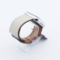 Bandmeister® Armband Echtleder mit Schlaufe indigo & chalk für Apple Watch 38/40/41mm