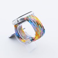 Bandmeister® Armband Nylongewebe geflochten Klappverschluss rainbow für Apple Watch 42/44/45mm
