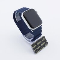 Bandmeister® Armband Silikon Magnetverschluss Welle midnight blue für Apple Watch 38/40/41mm L