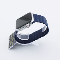 Bandmeister® Armband Silikon Magnetverschluss Welle midnight blue für Apple Watch 38/40/41mm L