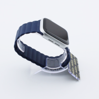 Bandmeister® Armband Silikon Magnetverschluss Welle midnight blue für Apple Watch 42/44/45mm M/L