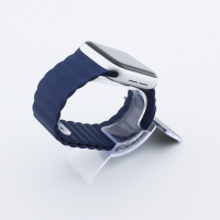 Bandmeister® Armband Silikon Magnetverschluss Welle midnight blue für Apple Watch 42/44/45mm M/L