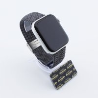 Bandmeister® Armband Nylongewebe geflochten Klappverschluss gray für Apple Watch 38/40/41mm