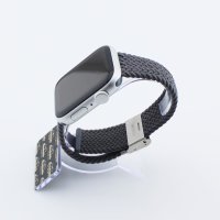 Bandmeister® Armband Nylongewebe geflochten Klappverschluss gray für Apple Watch 42/44/45mm