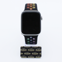Bandmeister® Armband Silikon Sport Delfin black-rainbow für Apple Watch 42/44/45mm
