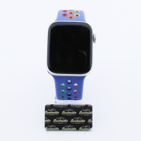 Bandmeister® Armband Silikon Sport Delfin blue-rainbow für Apple Watch 42/44/45mm