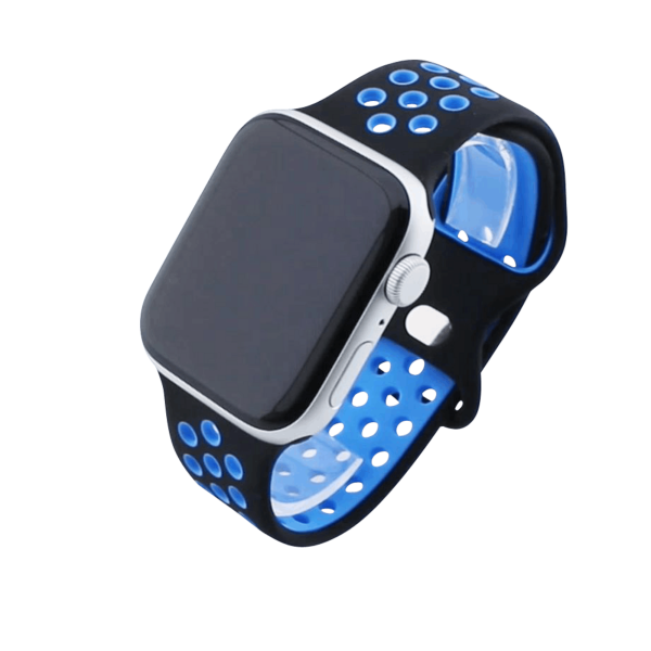 Bandmeister® Armband Silikon Sport Delfin black-blue für Apple Watch 38/40/41mm