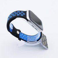 Bandmeister® Armband Silikon Sport Delfin black-blue für Apple Watch 38/40/41mm