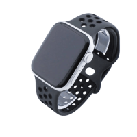 Bandmeister® Armband Silikon Sport Delfin gray-black für Apple Watch 42/44/45mm