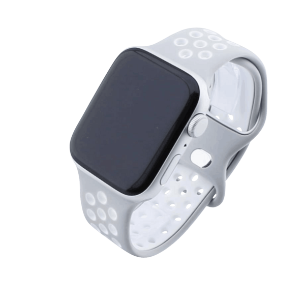 Bandmeister® Armband Silikon Sport Delfin light gray-white für Apple Watch 38/40/41mm
