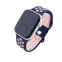 Bandmeister® Armband Silikon Sport Delfin blue-pink für Apple Watch 38/40/41mm